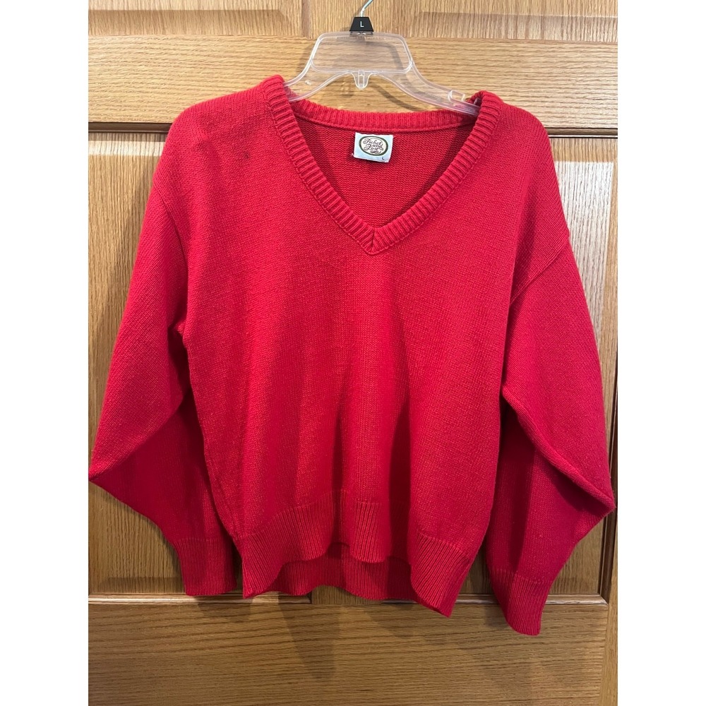 Grandmacore Cottagecore PICKET & POST Vintage 70s/80s Women's Red Sweater Large